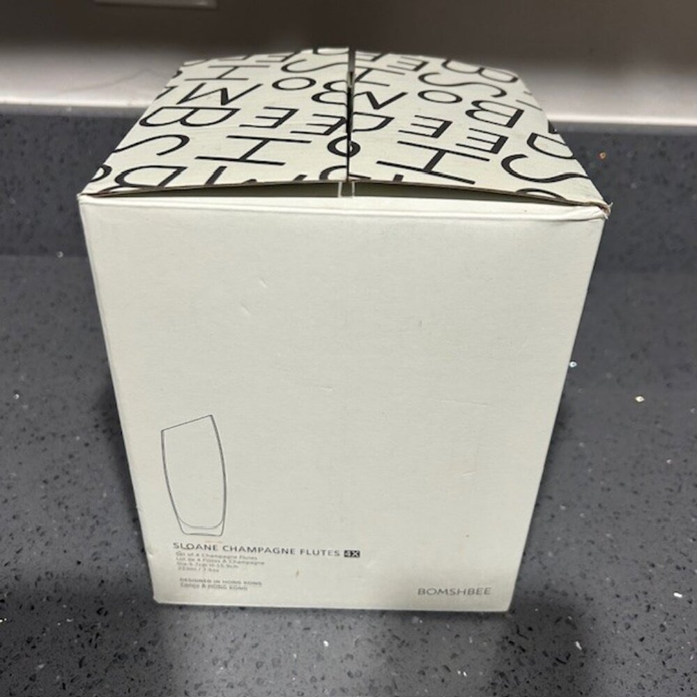 Bomshbee Sloane Slanted Glass Champagne Flutes Set of 4